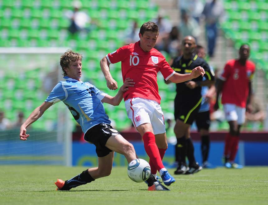 Max Clayton in action against Uruguay.